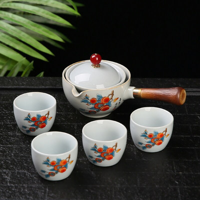 Kínai Kung Fu teáskészlet Utazó teáskészlet Kerámia hordozható teáskészlet teáskanna teafőző Infuser teáscsésze teához