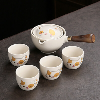 Kínai Kung Fu teáskészlet Utazó teáskészlet Kerámia hordozható teáskészlet teáskanna teafőző Infuser teáscsésze teához