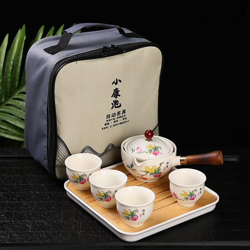 Kínai Kung Fu teáskészlet Utazó teáskészlet Kerámia hordozható teáskészlet teáskanna teafőző Infuser teáscsésze teához