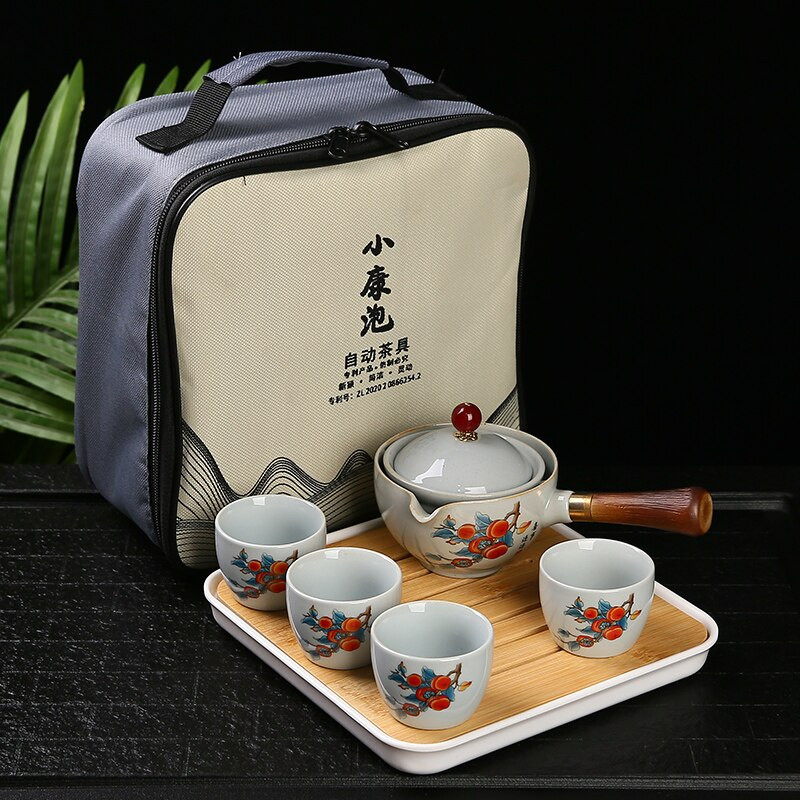 Kínai Kung Fu teáskészlet Utazó teáskészlet Kerámia hordozható teáskészlet teáskanna teafőző Infuser teáscsésze teához