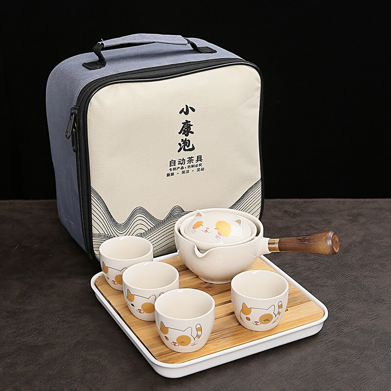 Kínai Kung Fu teáskészlet Utazó teáskészlet Kerámia hordozható teáskészlet teáskanna teafőző Infuser teáscsésze teához