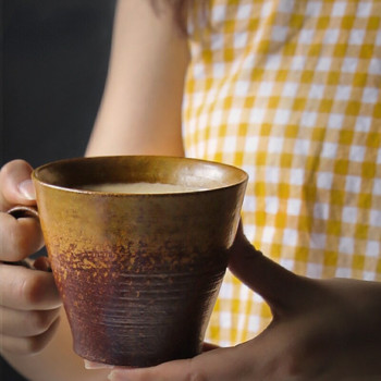 Обикновена чаша за кафе двойка чифт чаша ретро японска керамика винтидж чаша за кафе следобеден чай преносима лятна чаша Szklanki съдове за напитки