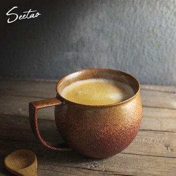 Обикновена чаша за кафе двойка чифт чаша ретро японска керамика винтидж чаша за кафе следобеден чай преносима лятна чаша Szklanki съдове за напитки