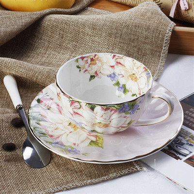Europska keramička posuda za šalicu romantično poslijepodnevno cvijeće šalica za čaj od koštanog porculana šalica za kavu šalica za kavu kreativna šalica za crni čaj vjenčani dar