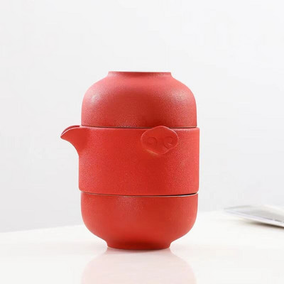 Creative Color Glaze utazási teáskészlet 1 teáskanna 1 teáscsésze kávéscsésze készlet Kerámia csészék és bögrék Puer Tea Leaf Infuser Yixing vízforraló