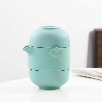 Creative Color Glaze utazási teáskészlet 1 teáskanna 1 teáscsésze kávéscsésze készlet Kerámia csészék és bögrék Puer Tea Leaf Infuser Yixing vízforraló