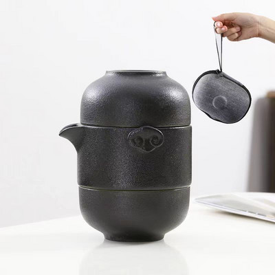 Creative Color Glaze utazási teáskészlet 1 teáskanna 1 teáscsésze kávéscsésze készlet Kerámia csészék és bögrék Puer Tea Leaf Infuser Yixing vízforraló