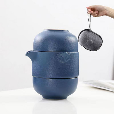 Creative Color Glaze utazási teáskészlet 1 teáskanna 1 teáscsésze kávéscsésze készlet Kerámia csészék és bögrék Puer Tea Leaf Infuser Yixing vízforraló