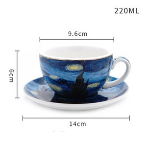Europa Van Gogh zvjezdano nebo Šalice za kavu i tanjurići Poznate slike Umjetničke šalice Keramička šalica za cappuccino Šalica za puding Šalica za latte čaj