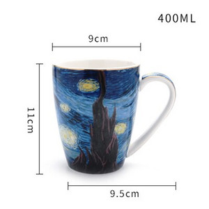 Europa Van Gogh zvjezdano nebo Šalice za kavu i tanjurići Poznate slike Umjetničke šalice Keramička šalica za cappuccino Šalica za puding Šalica za latte čaj