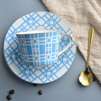 Ins European Ceramic Cup Σετ κούπες καφέ Creative Cup Home with Saucer Poon Tea Cup and Saucer Sets Latte Cup Δώρο για φίλους