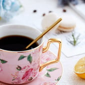 Divat Phnom Penh kerámia kávés tea csésze és csészealj luxus ajándék szett Otthoni parti ivóeszköz 200 ml