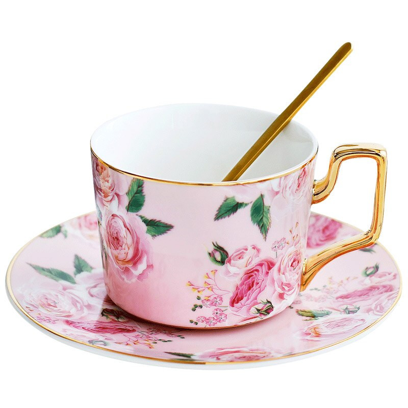 Divat Phnom Penh kerámia kávés tea csésze és csészealj luxus ajándék szett Otthoni parti ivóeszköz 200 ml
