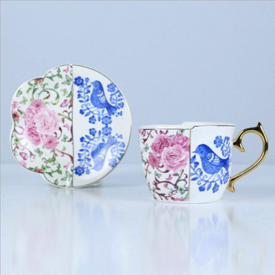 Kiváló minőségű csont porcelán kávéscsészék Vintage kerámia csészék Mázas, fejlett teáscsészék és csészealjak Luxus ajándékkészletek