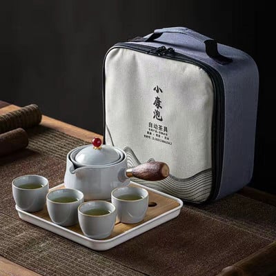 19 Styles kínai Kung Fu teáskészlet Utazó teáskészlet Kerámia hordozható teáskészlet teáskanna teafőző Infuser teáscsésze teához
