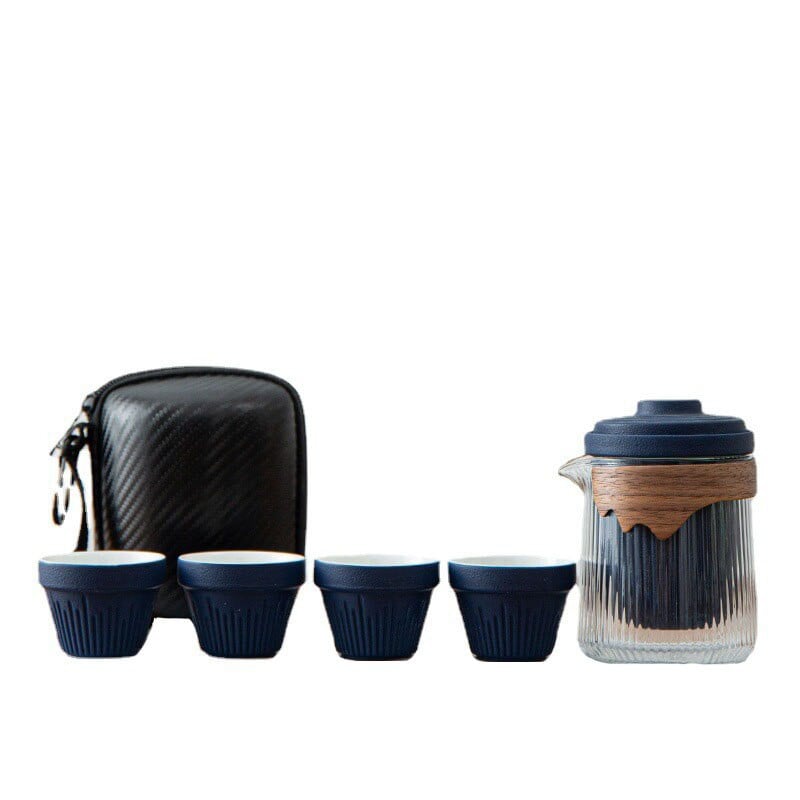 Keraminis kelioninis Kung Fu arbatos rinkinys Arbatos reikmenų rinkinys Kelioninis maišelis Vienas arbatinukas Keturi arbatinukai Porcelianinis stiklinis arbatinukas su puodelių rinkiniu Verslo dovana