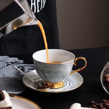 300ml Χειροποίητο Σετ πιατάκι για φλιτζάνια καφέ υψηλής ποιότητας Μάρμαρο Πνομ Πενχ Κεραμικό απογευματινό τσάι Δωρεάν αποστολή