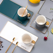 Kreativna zlatna ručka u europskom stilu šalica za kavu šalica za kućanstvo popodnevni čaj večera casual set šalica za kavu i tanjurić