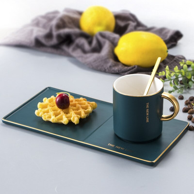 Kreativna zlatna ručka u europskom stilu šalica za kavu šalica za kućanstvo popodnevni čaj večera casual set šalica za kavu i tanjurić