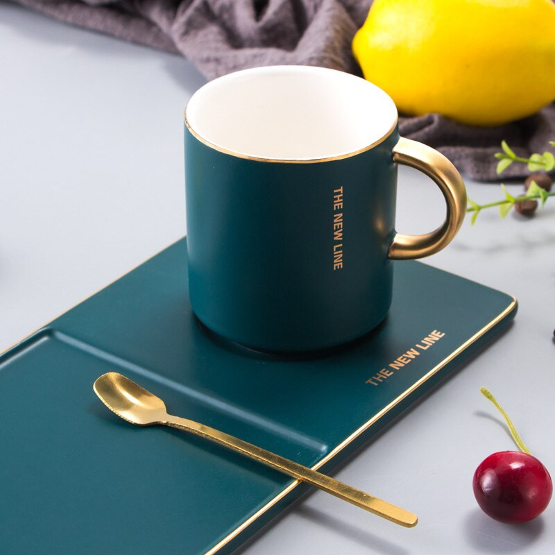 Kreativna zlatna ručka u europskom stilu šalica za kavu šalica za kućanstvo popodnevni čaj večera casual set šalica za kavu i tanjurić