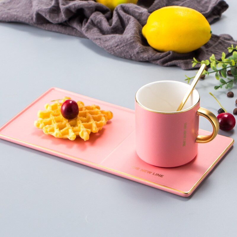 Kreativna zlatna ručka u europskom stilu šalica za kavu šalica za kućanstvo popodnevni čaj večera casual set šalica za kavu i tanjurić