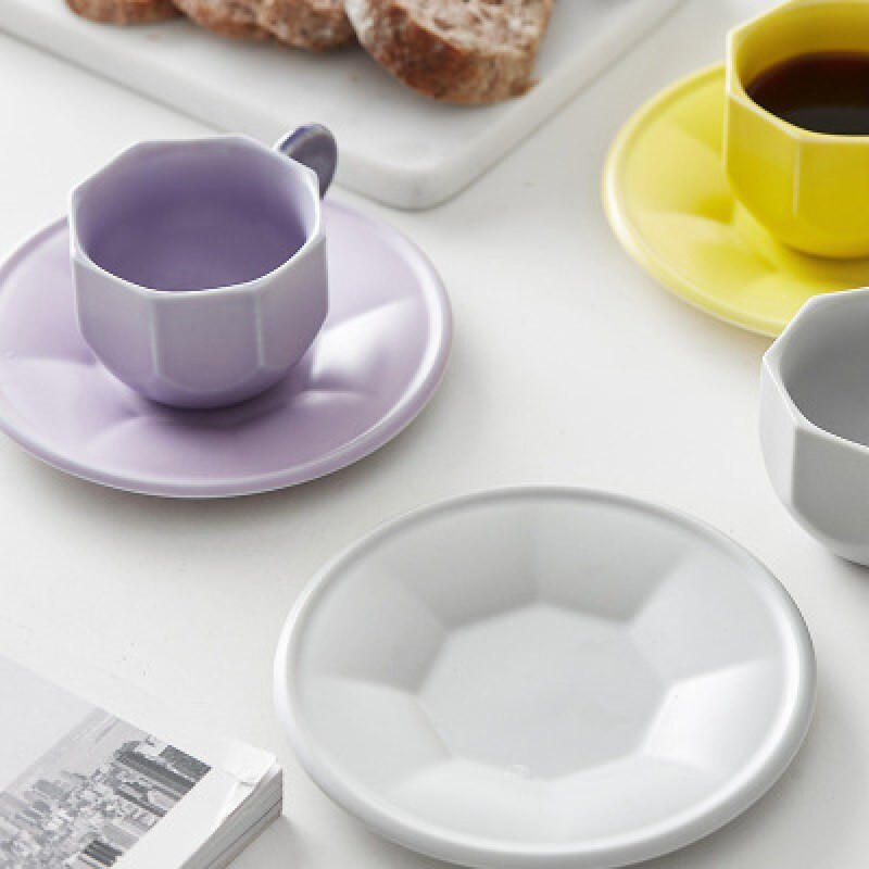 Šiaurės šalių kūrybingos geometrijos keramikinis kavos puodelis su lėkštėmis Juodoji arbata Kava Virtuvė Vakarėlis Gėrimai Namų dekoras Kūrybinės dovanos