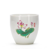 4 vnt balto porceliano arbatos puodelis 145 ml didelės talpos rankomis dažytas keraminis arbatos dubuo Kelioninis meditacijos puodelis Kiniškos arbatos rinkinys