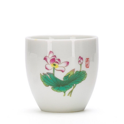 4 tk valgest portselanist teetass 145 ml suure mahutavusega käsitsi maalitud keraamiline teekauss Travel Meditation Cup Hiina tee komplekt