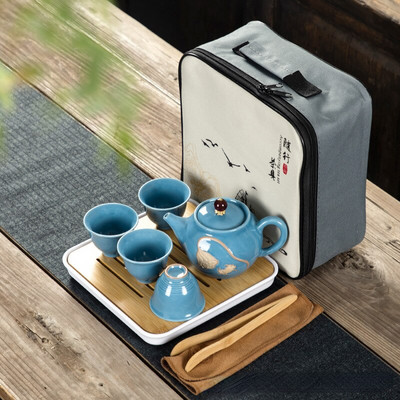 Kelionių aukščiausios klasės Kung Fu arbatos rinkinys Keraminis arbatinuko ir puodelio rinkinys