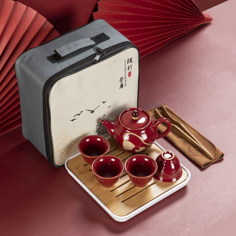 Kelionių aukščiausios klasės Kung Fu arbatos rinkinys Keraminis arbatinuko ir puodelio rinkinys