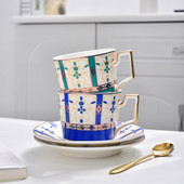 Nordic Style Bone China kávéscsésze csészealj kanál készlet 220ml British Cafe porcelán teáscsésze Advanced kerámia teáscsésze