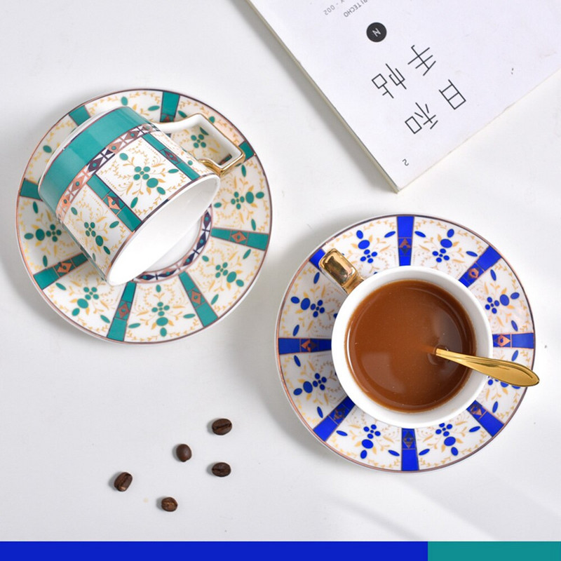 Nordic Style Bone China kávéscsésze csészealj kanál készlet 220ml British Cafe porcelán teáscsésze Advanced kerámia teáscsésze