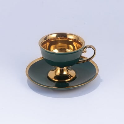 Modern Bone China csésze és csészealj szettek francia aranyozott Decora irodai kávéscsésze készletek Golden Stroke otthoni kávéscsészék