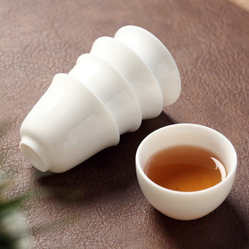 3 τεμ./συσκευασία Lanolin Jade Dehua White Porcelain Tea Cup Kungfu Tea Set Pu\'er Black Tea Rock Tea Not Hot Tea Drinking Single Cup