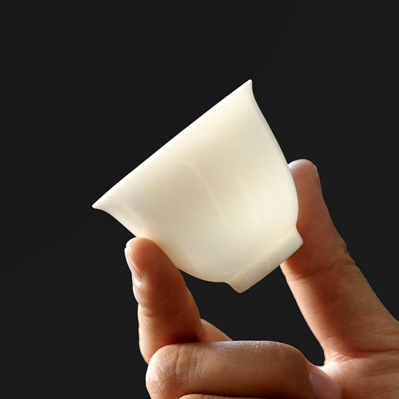 3db/csomag Lanolin Jade Dehua fehér porcelán teáscsésze Kungfu teáskészlet Pu'er fekete teás rock tea nem forró tea csésze ivópohár