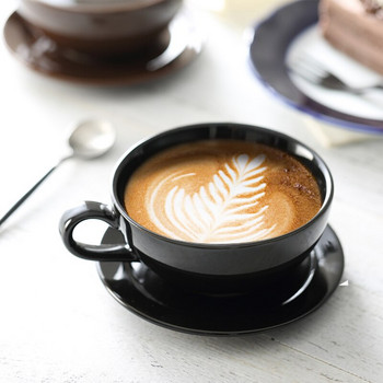250ML Κεραμική κούπα καφέ με πιατάκι Πολύχρωμο Creative Vintage Σετ φλιτζάνι καφέ Καπουτσίνο Φλιτζάνια τσαγιού Mocha Σκεύη πόσιμου γάλακτος
