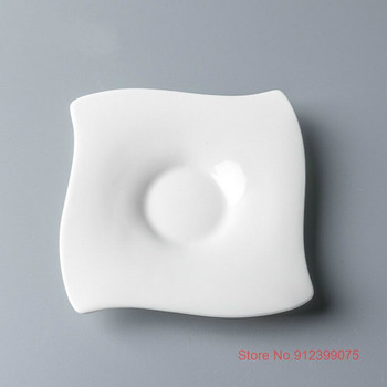 70ml Mini Wave Modeling Design Σετ φλιτζάνι καφέ και πιατάκι εσπρέσο Pure White Bone China Latte Cappuccino Tasse Cafe