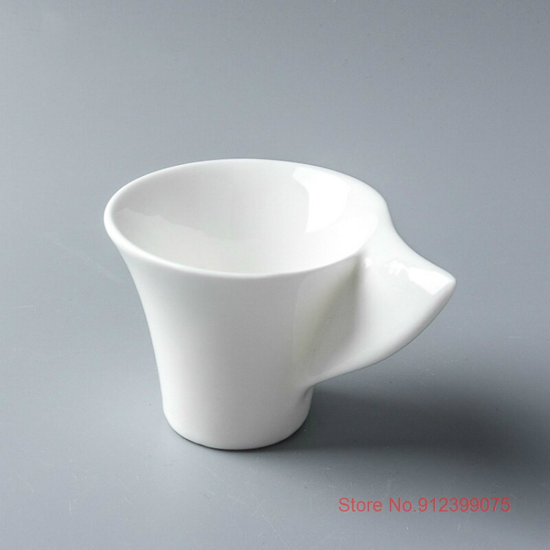 70 ml-es Mini Wave Modeling Design eszpresszó kávéscsésze és csészealj készlet Pure White Bone China Latte Cappuccino teáscsésze Tasse Cafe készlet