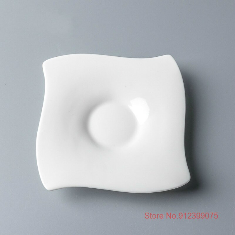 70 ml-es Mini Wave Modeling Design eszpresszó kávéscsésze és csészealj készlet Pure White Bone China Latte Cappuccino teáscsésze Tasse Cafe készlet