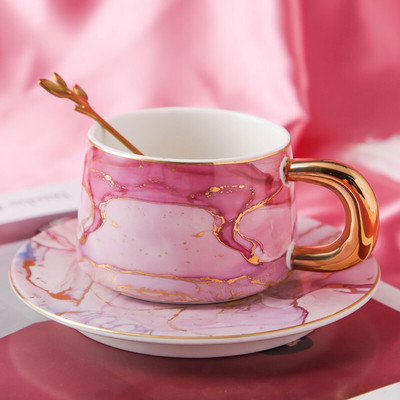 Cadou de Ziua Îndrăgostiților pentru iubita ceașcă de cafea din ceramică ceașcă europeană cu lingură și set de vase cană de lux rafinată