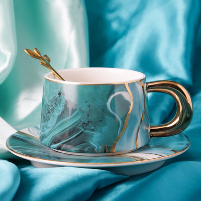 Cadou de Ziua Îndrăgostiților pentru iubita ceașcă de cafea din ceramică ceașcă europeană cu lingură și set de vase cană de lux rafinată