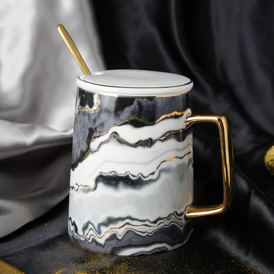 Cadou de Ziua Îndrăgostiților pentru iubita ceașcă de cafea din ceramică ceașcă europeană cu lingură și set de vase cană de lux rafinată