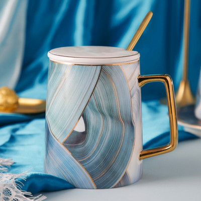 Cadou de Ziua Îndrăgostiților pentru iubita ceașcă de cafea din ceramică ceașcă europeană cu lingură și set de vase cană de lux rafinată