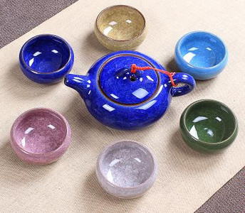 Veleprodajni Crackle Glaze Kung Fu set za čaj, keramički set za čaj, šalica za čaj, kineski set za čaj za putovanja, pribor za piće, setovi za kavu i čaj 1 posuda 6 šalica za čaj