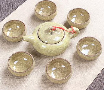 Veleprodajni Crackle Glaze Kung Fu set za čaj, keramički set za čaj, šalica za čaj, kineski set za čaj za putovanja, pribor za piće, setovi za kavu i čaj 1 posuda 6 šalica za čaj