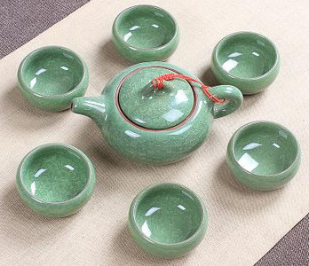 Veleprodajni Crackle Glaze Kung Fu set za čaj, keramički set za čaj, šalica za čaj, kineski set za čaj za putovanja, pribor za piće, setovi za kavu i čaj 1 posuda 6 šalica za čaj