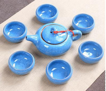 Veleprodajni Crackle Glaze Kung Fu set za čaj, keramički set za čaj, šalica za čaj, kineski set za čaj za putovanja, pribor za piće, setovi za kavu i čaj 1 posuda 6 šalica za čaj