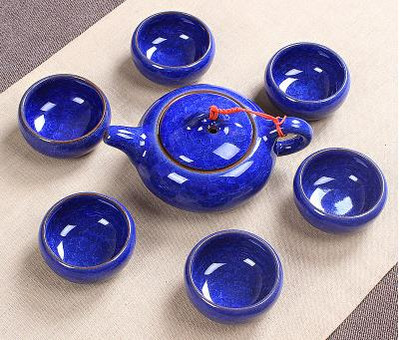Veleprodajni Crackle Glaze Kung Fu set za čaj, keramički set za čaj, šalica za čaj, kineski set za čaj za putovanja, pribor za piće, setovi za kavu i čaj 1 posuda 6 šalica za čaj