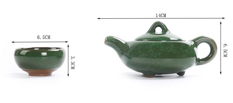 Veleprodajni Crackle Glaze Kung Fu set za čaj, keramički set za čaj, šalica za čaj, kineski set za čaj za putovanja, pribor za piće, setovi za kavu i čaj 1 posuda 6 šalica za čaj