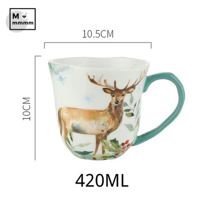 Drinkware Bts Cup Forest Animals Bögre csészealjakkal Espresso Cup Eredeti bögrék Kerámia bögrék Kávéscsészék szett desszerttányérral